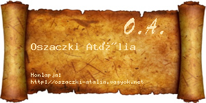 Oszaczki Atália névjegykártya